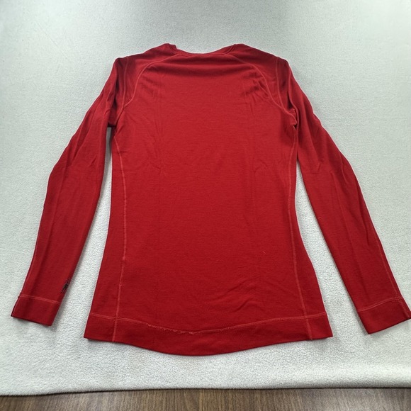 Smartwool Base Layer Shirt Mens Medium Red Merino Wool Long Sleeve Outdoors - Picture 3 of 13